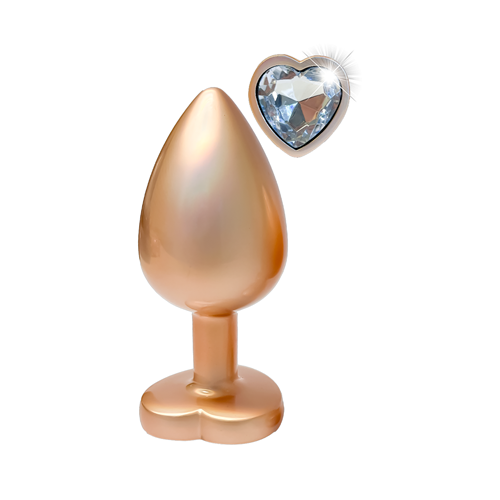 Aluminium anaalplug met siersteen Large Gleaming Love